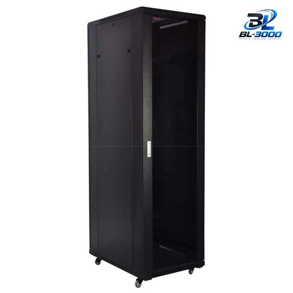 Armoire informatique  42U  600x1000 avec porte avant perforée + porte arrière métallique